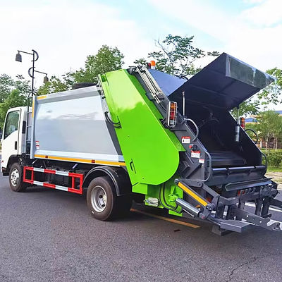 ISUZU चेसिस 10m3 कॉम्पैक्टर कचरा ट्रक कचरा बीन संग्रह डंप ट्रक 8 टन