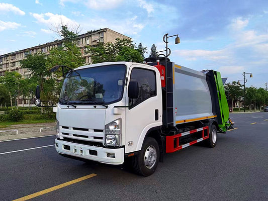 ISUZU चेसिस 10m3 कॉम्पैक्टर कचरा ट्रक कचरा बीन संग्रह डंप ट्रक 8 टन