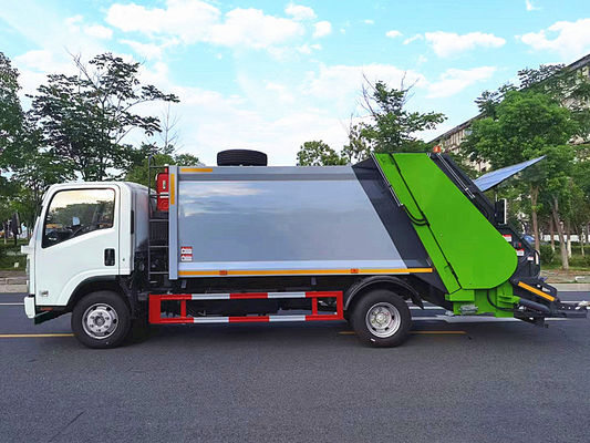 ISUZU चेसिस 10m3 कॉम्पैक्टर कचरा ट्रक कचरा बीन संग्रह डंप ट्रक 8 टन